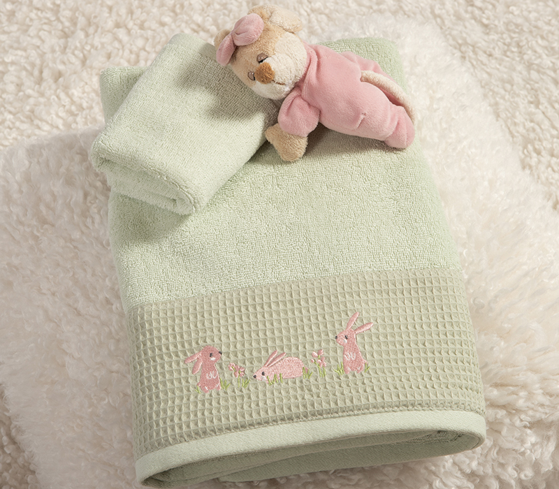 Βρεφικές πετσέτες Nef-Nef Homeware (Σετ) Country Bunny Mint 