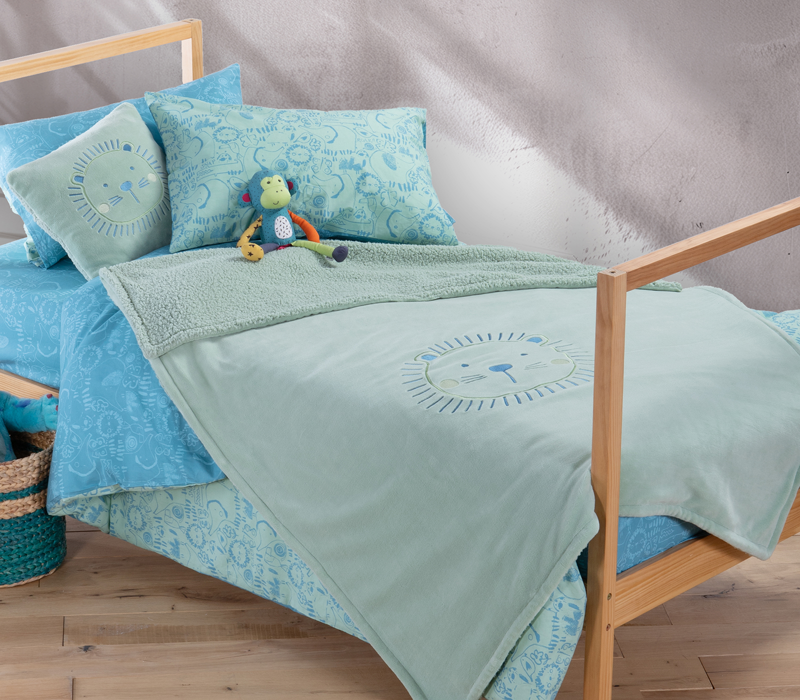 Παιδικό Διακοσμητικό Ριχτάρι-Κουβέρτα Nef-Nef Homeware Jungle Combo 130X180 Smoke Green