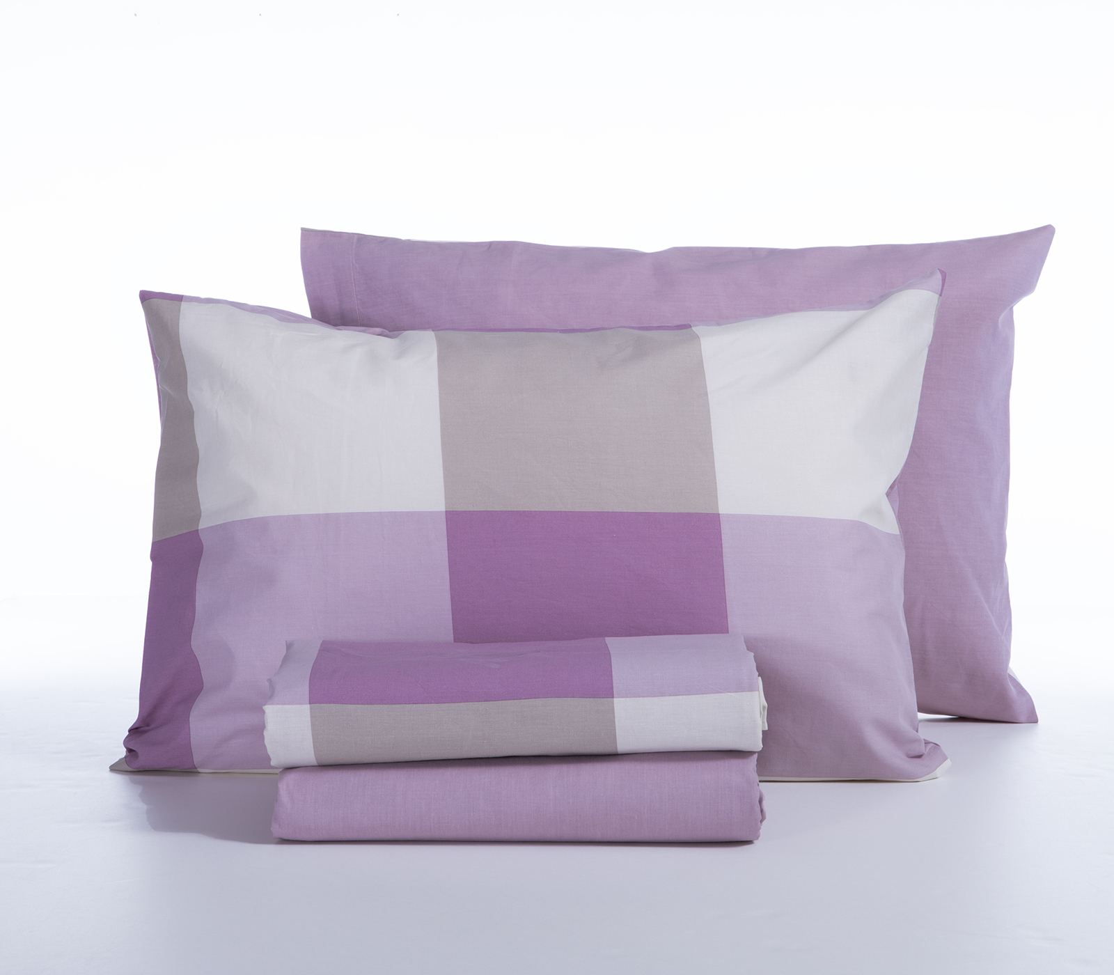 Σεντόνια Διπλά Nef-Nef Homeware (Σετ)  Casual Check 200x270 Mauve 