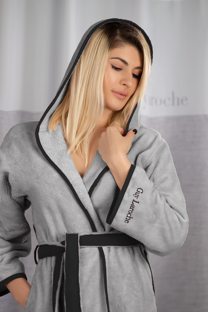 Μπουρνούζι Με Κουκούλα Guy Laroche Comfy Smoke Large