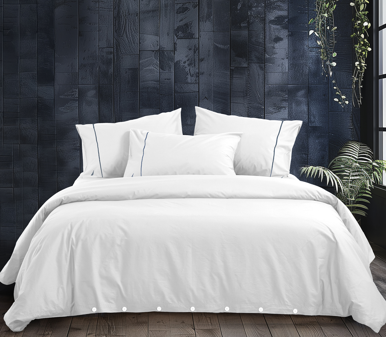 Παπλωματοθήκη Υπέρδιπλη Nef-Nef Homeware (Σετ)  Nautica-Nau Wave Solid 240X220 White