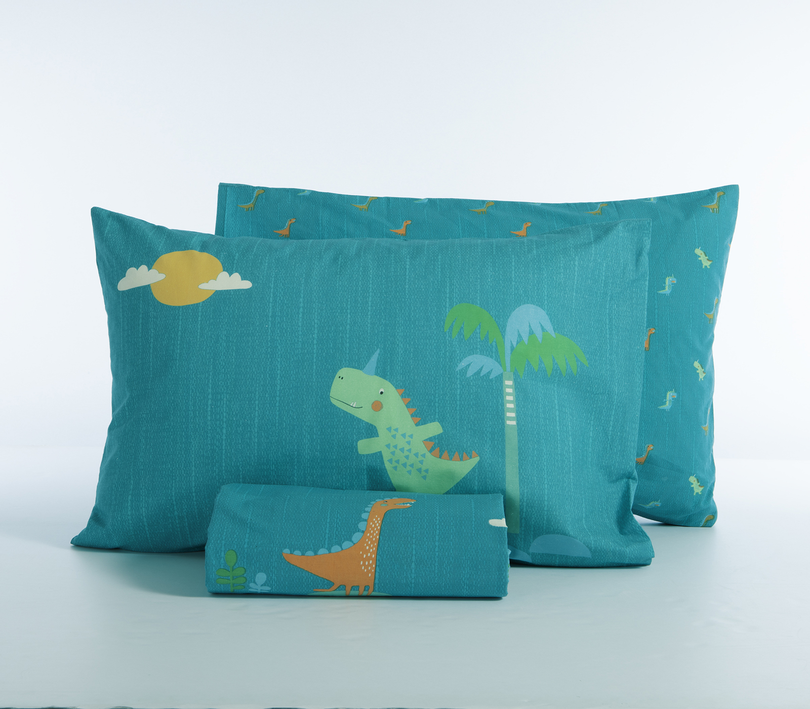 Παιδική Παπλωματοθήκη Nef-Nef Homeware (Σετ) Dinos On Wheels 160Χ240 Petrol