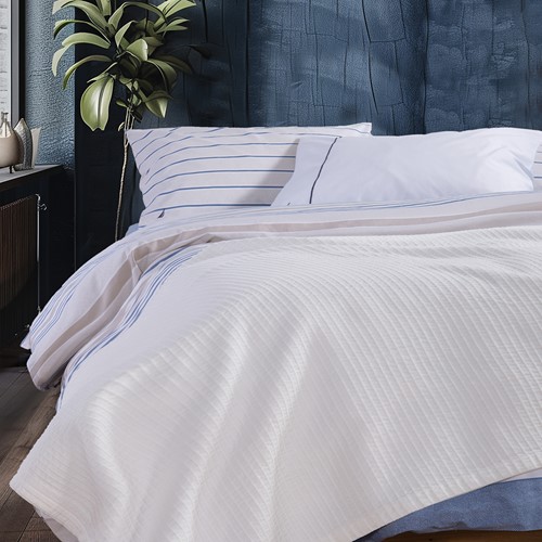 Πικέ Κουβέρτα Υπέρδιπλη Nef-Nef Homeware Nautica -Nau Navy 230x240 White