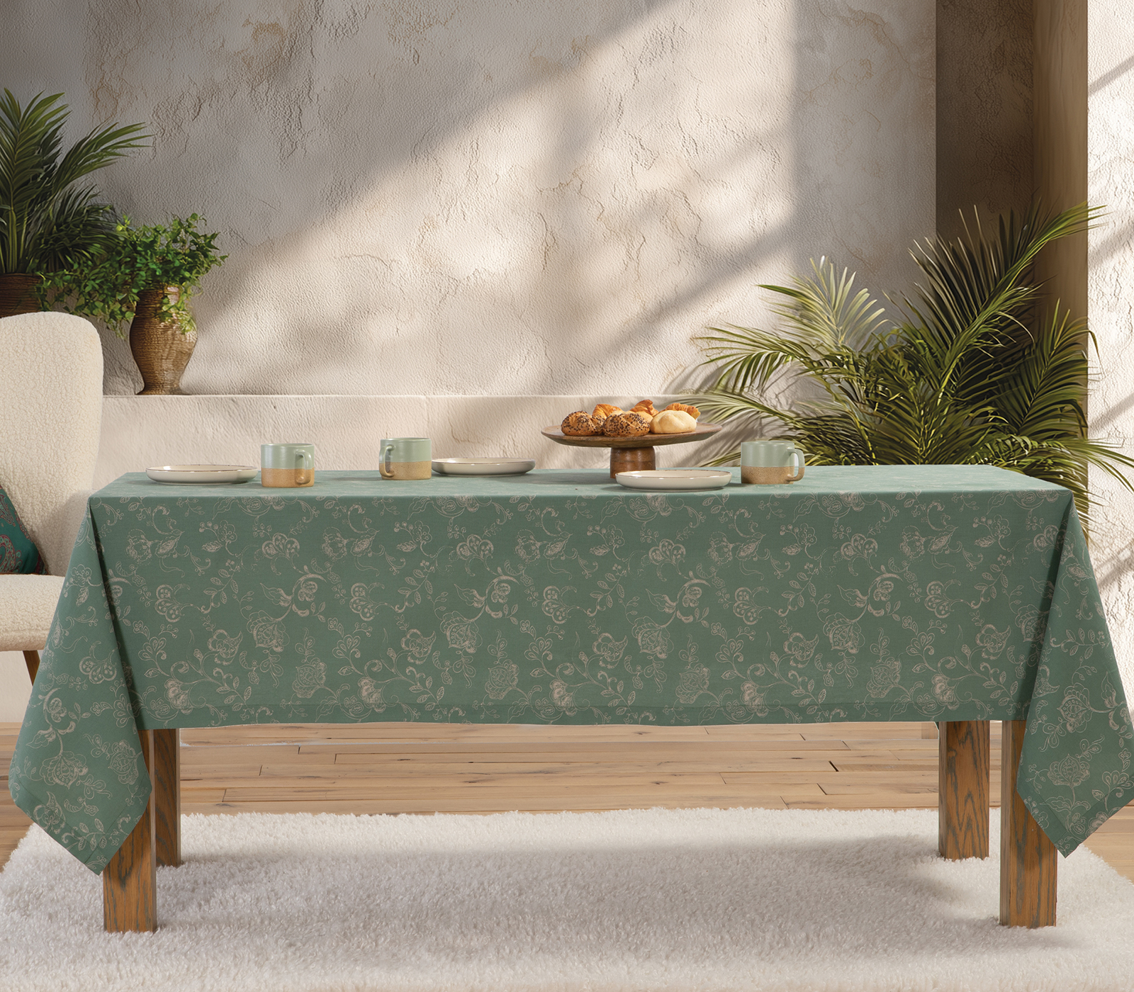 Τραπεζομάντηλο Nef-Nef Homeware Carena 140x140 Green 
