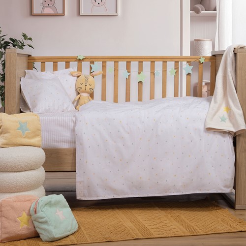 Βρεφικά Σεντόνια Κούνιας Nef-Nef Homeware (3ΤΜΧ) Happy Off White