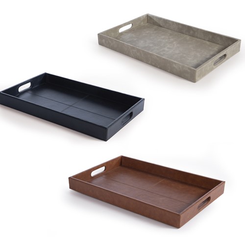 Δίσκος Nef-Nef Homeware με υφή δέρματος Lethal 30X50Χ5 D.Grey