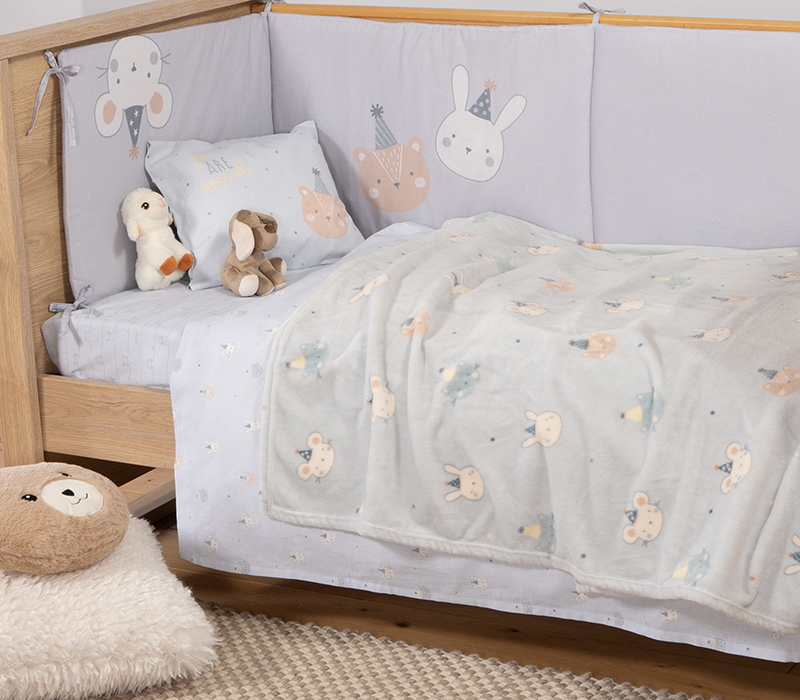 Βρεφική Κουβέρτα Κούνιας Nef-Nef Homeware Fleece Special Party 110x150 Blue