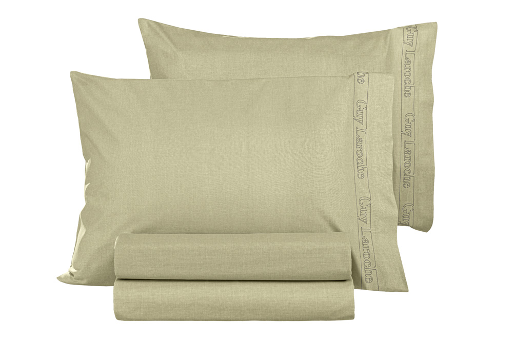 Σεντόνι Mονό Μεμονωμένο Guy Laroche Color Plus Olive 100X200+32 Με Λάστιχο