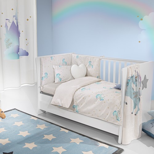 Βρεφικό Σετ Saint Clair Pinto Aqua (Παπλωματοθήκη-Μαξιλαροθήκη-Πάντα)