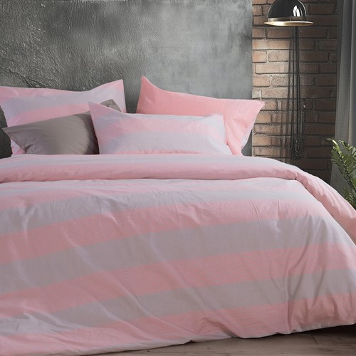 Σεντόνια Υπέρδιπλα Nef-Nef Homeware (Σετ) Casual Stripe 240Χ270 Peach
