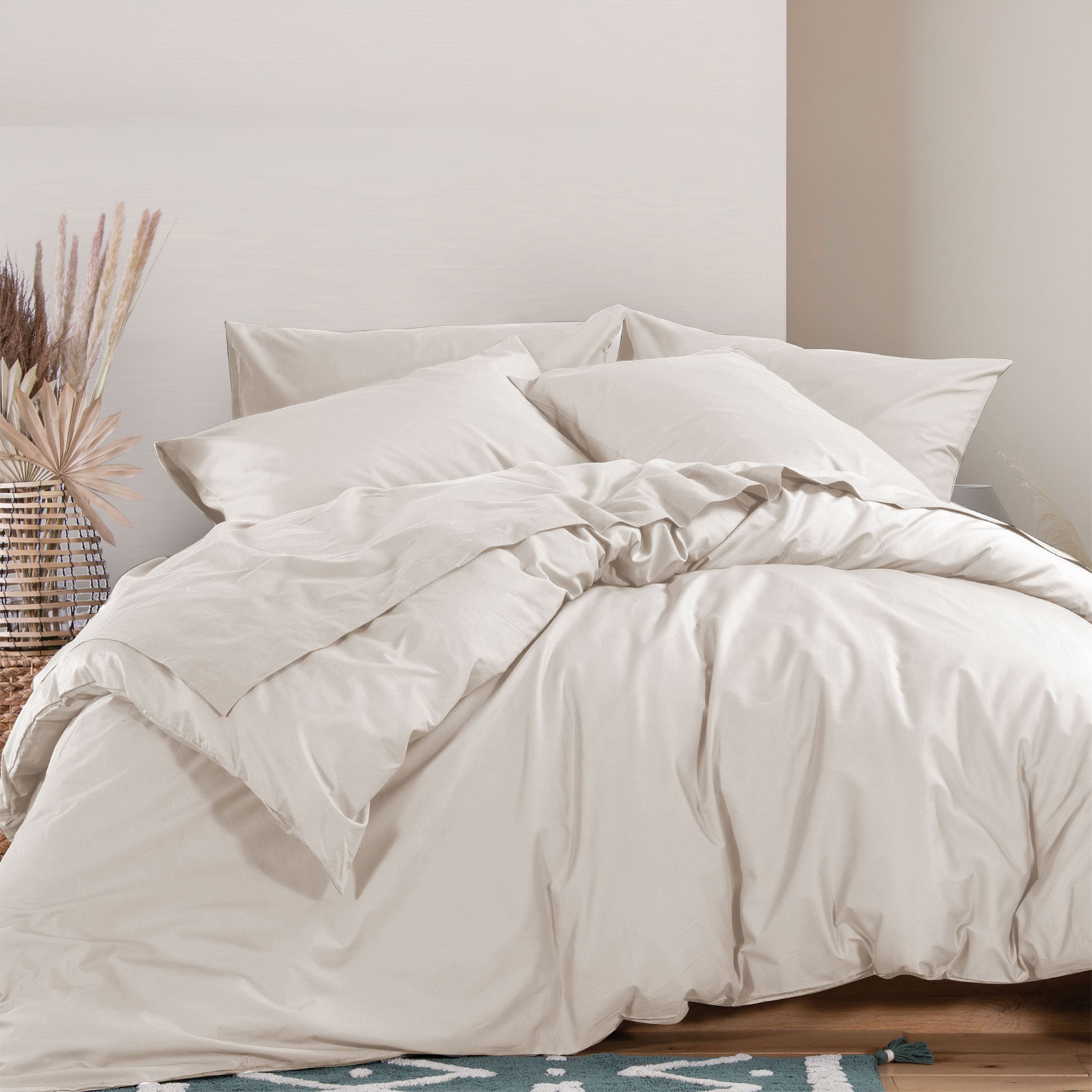 Υπέρδιπλη Παπλωματοθήκη Nef-Nef Homeware Βαμβακερή Basic-22 260x240 Εcru
