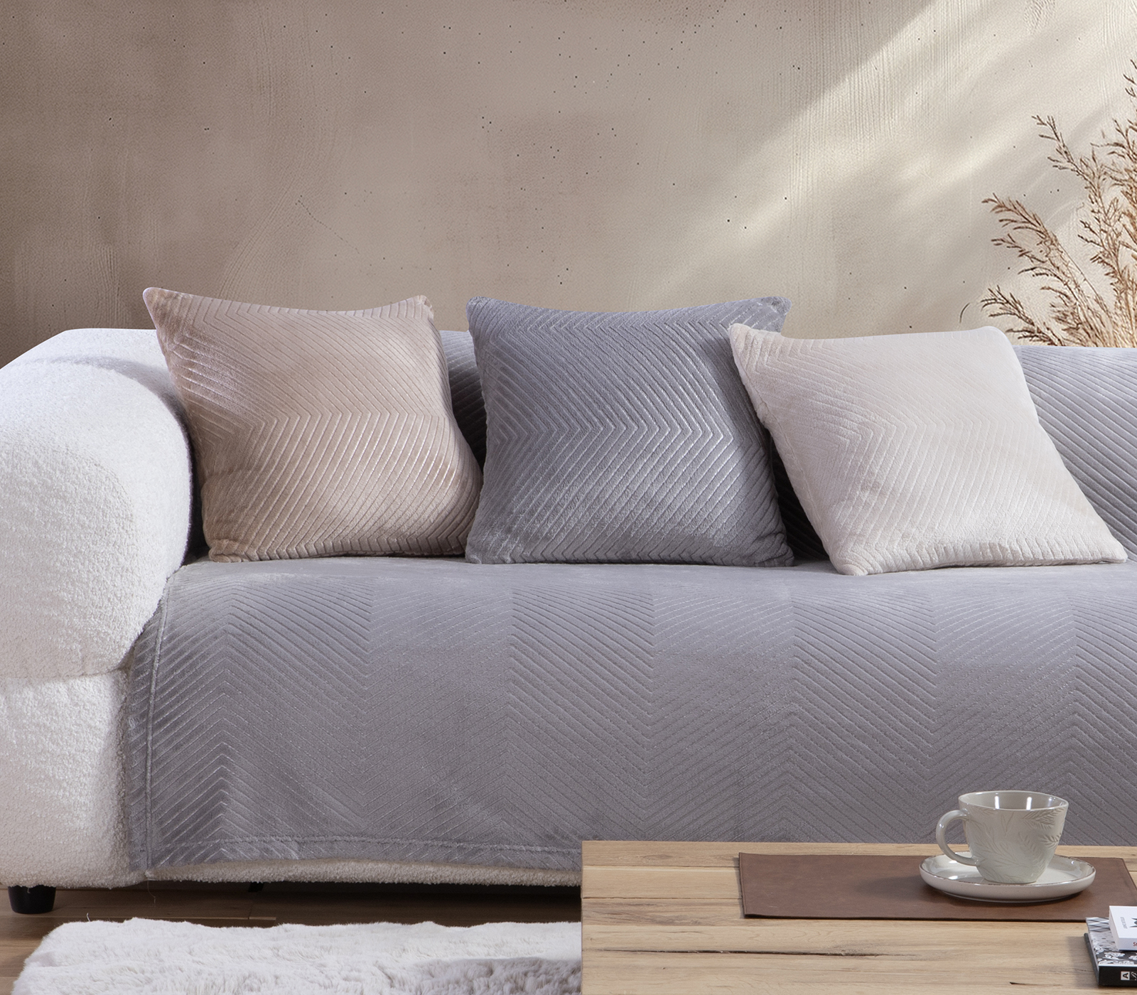 Ριχτάρι Διθέσιου Nef-Nef Homeware Dakari 180X250 Grey