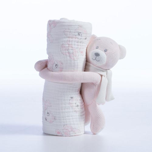 Κουβερτάκι Με Αρκουδάκι Nef-Nef Homeware Teddy 75X100 Pink