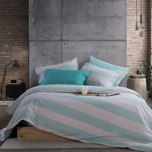 Σεντόνια Υπέρδιπλα Nef-Nef Homeware (Σετ) Casual Stripe 240Χ270 (με λάστιχο) Petrol