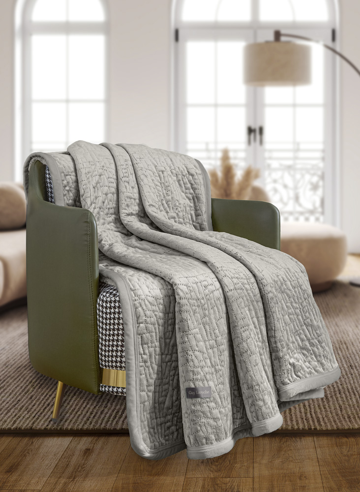 Ριχτάρι Πολυθρόνας Guy Laroche Bolzano Vison 130X170 + Mαξιλάρι 40X40+2.5 χωρίς γέμιση