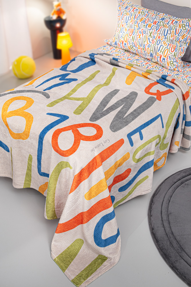Κουβέρτα Μονή Guy Laroche Letters Ultra Soft 160x220 Multi 