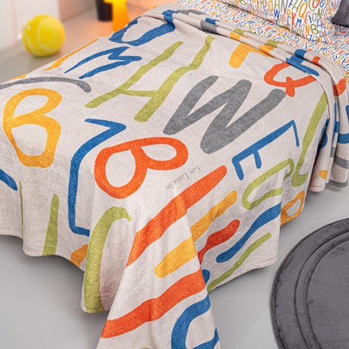 Κουβέρτα Μονή Guy Laroche Letters Ultra Soft 160x220 Multi