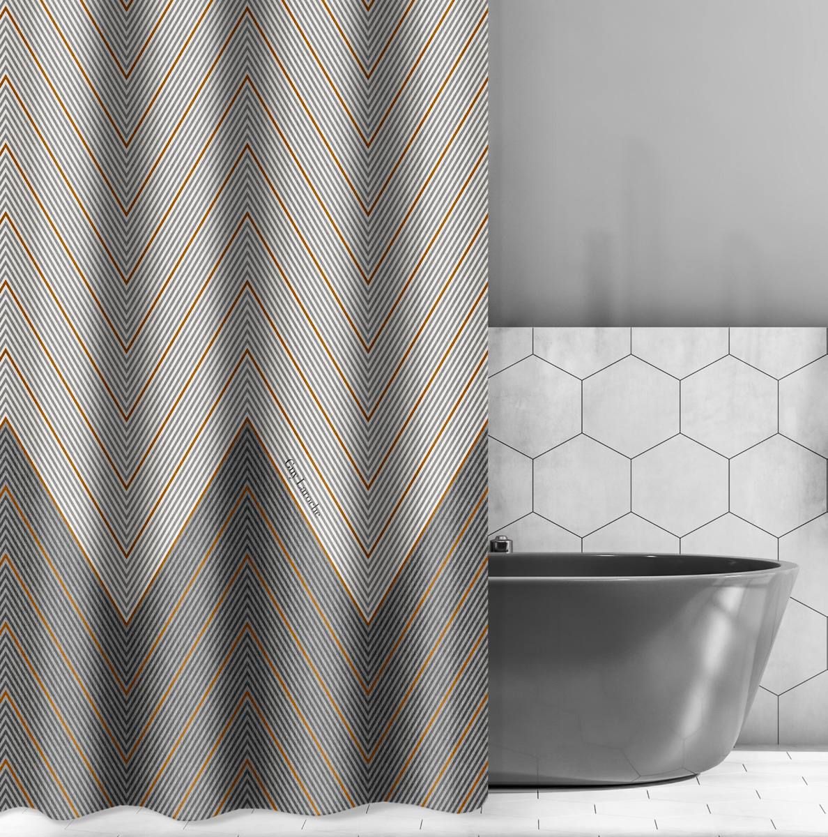 Κουρτίνα Μπάνιου Guy Laroche Canyon Anthracite 180X185  