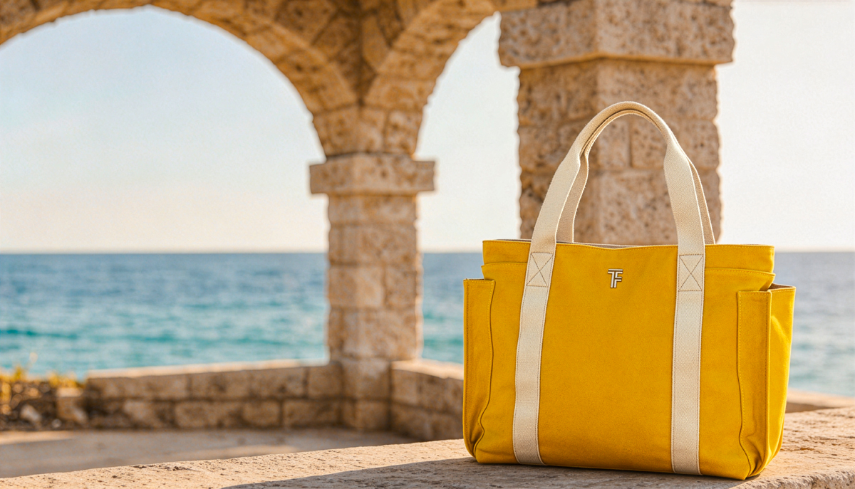 Tσάντα Θαλάσσης Ώμου Feel an Touch Cabo Mustard/Ammos 