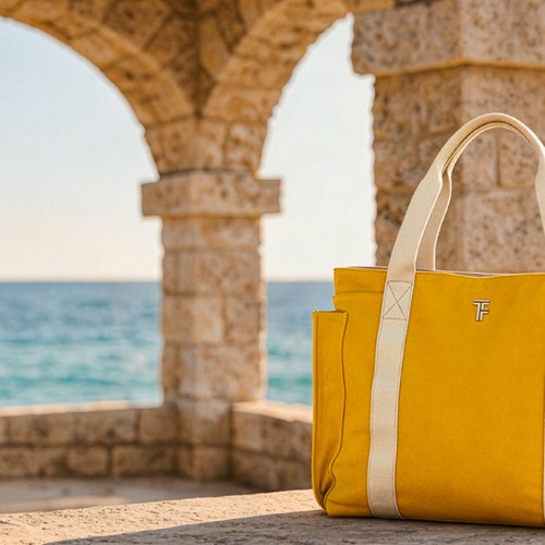 Tσάντα Θαλάσσης Ώμου Feel an Touch Cabo Mustard/Ammos