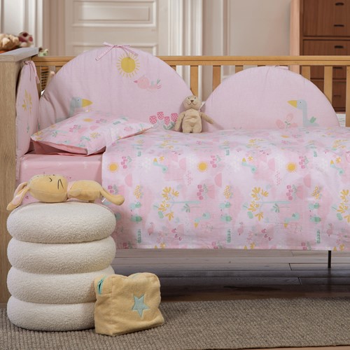 Βρεφικά Σεντόνια Κούνιας Nef-Nef Homeware (3ΤΜΧ) Spring Hapiness Pink