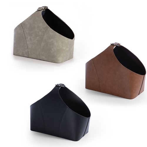 Καλάθι Nef-Nef Homeware με υφή δέρματος Lethal 20X20X7 Latte