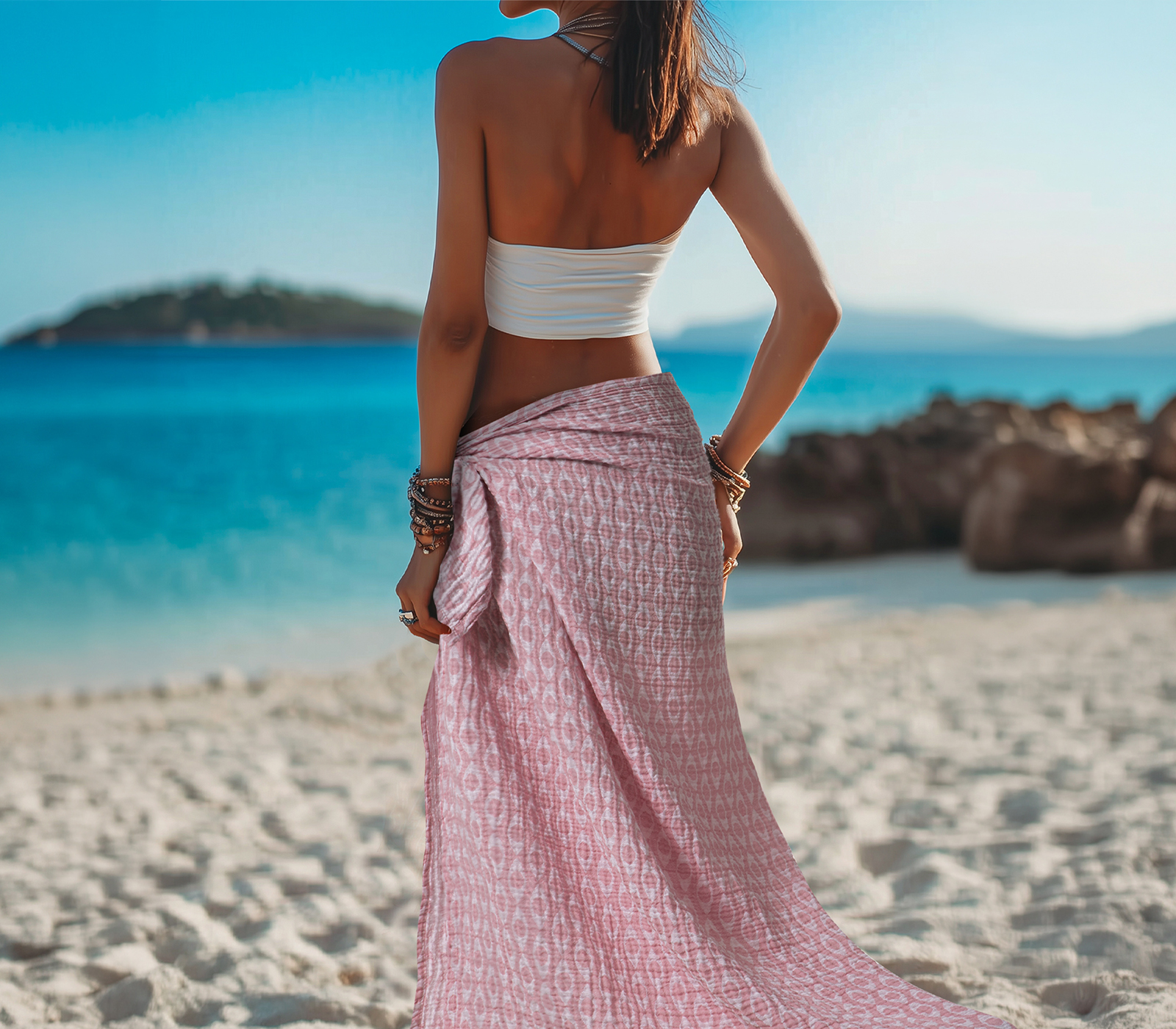 Παρεό Θαλάσσης Nef-Nef Homeware Option 110X180 Fuchsia 