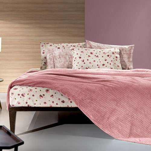 Κουβέρτα Fleece Μονή 160X220 Guy Laroche Rombus Coral