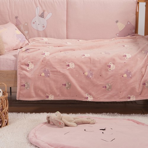 Βρεφική Κουβέρτα Κούνιας Nef-Nef Homeware Fleece Special Party 110x150 Pink
