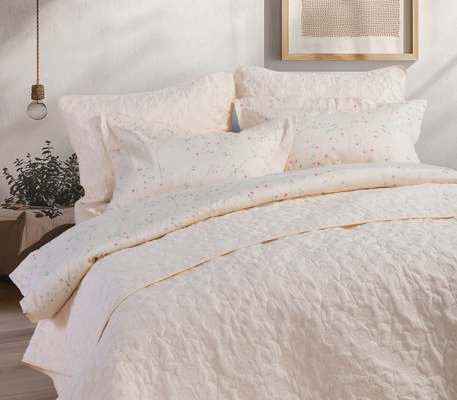 Κουβερλί Υπέρδιπλο Nef-Nef Homeware Zinovia 230x240 Vanilla