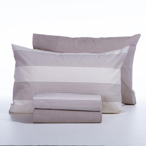 Σεντόνια Διπλά Nef-Nef Homeware (Σετ) Casual Stripe 200Χ270 Ecru