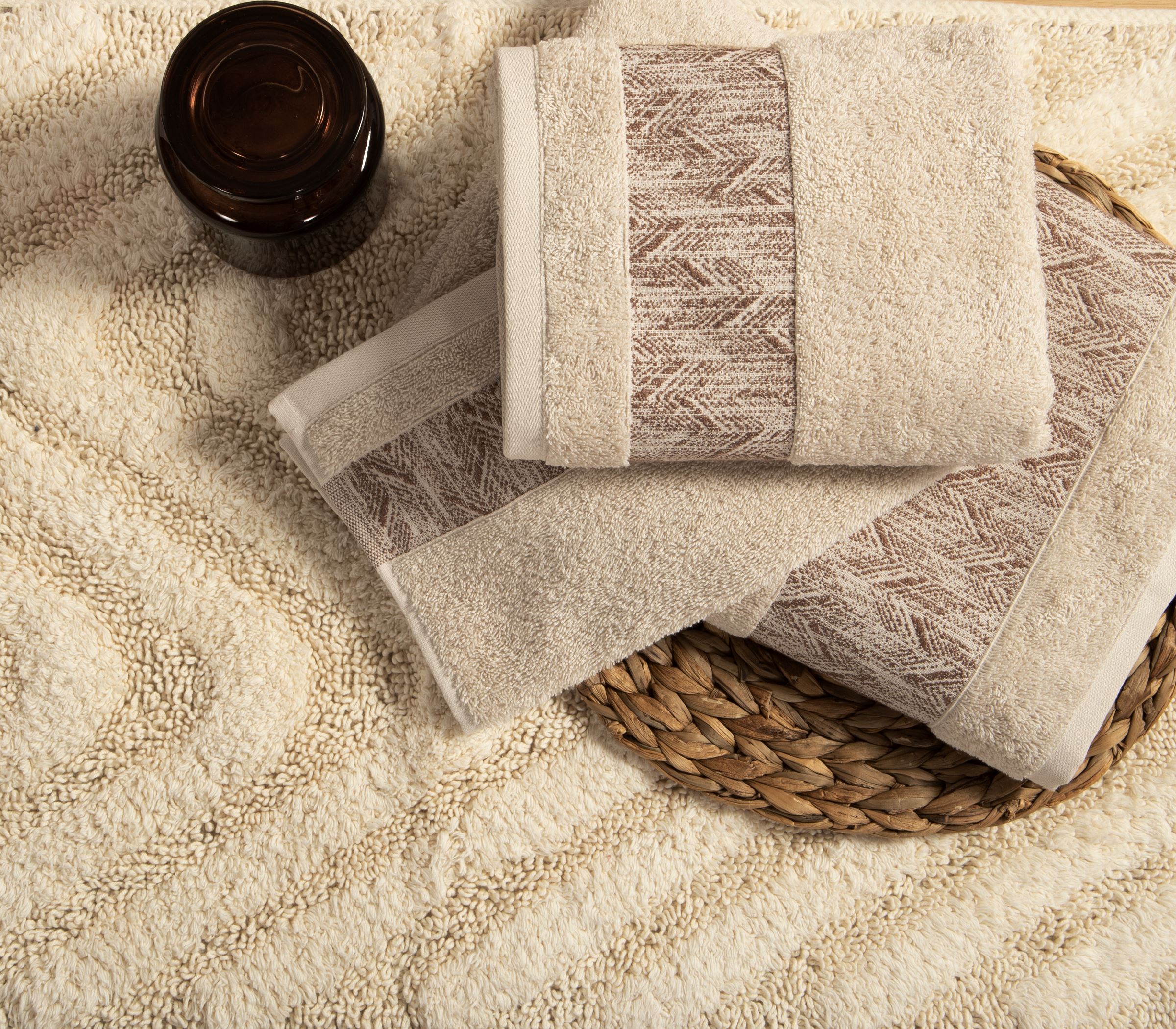 Πετσέτα Σώματος Nef-Nef Homeware Depreo 70x140 Ecru