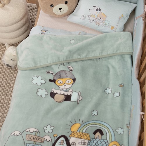 Βρεφική Κουβέρτα κούνιας Nef-Nef Homeware In the City 100x140 Pistachio