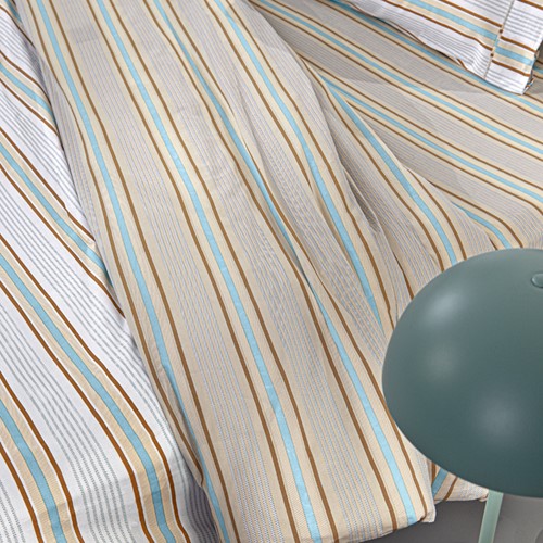 Σεντόνια King Size Guy Laroche Pinstripe Natural 170X200+32 Mε Λάστιχο