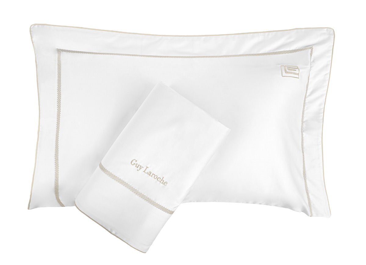 Σεντόνια King Size Guy Laroche (Σετ) Elite White/Beige 270X280