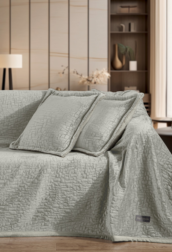 Ριχτάρι Πολυθρόνας Guy Laroche Bolzano Khaki 130X170 + Mαξιλάρι 40X40+2.5 χωρίς γέμιση