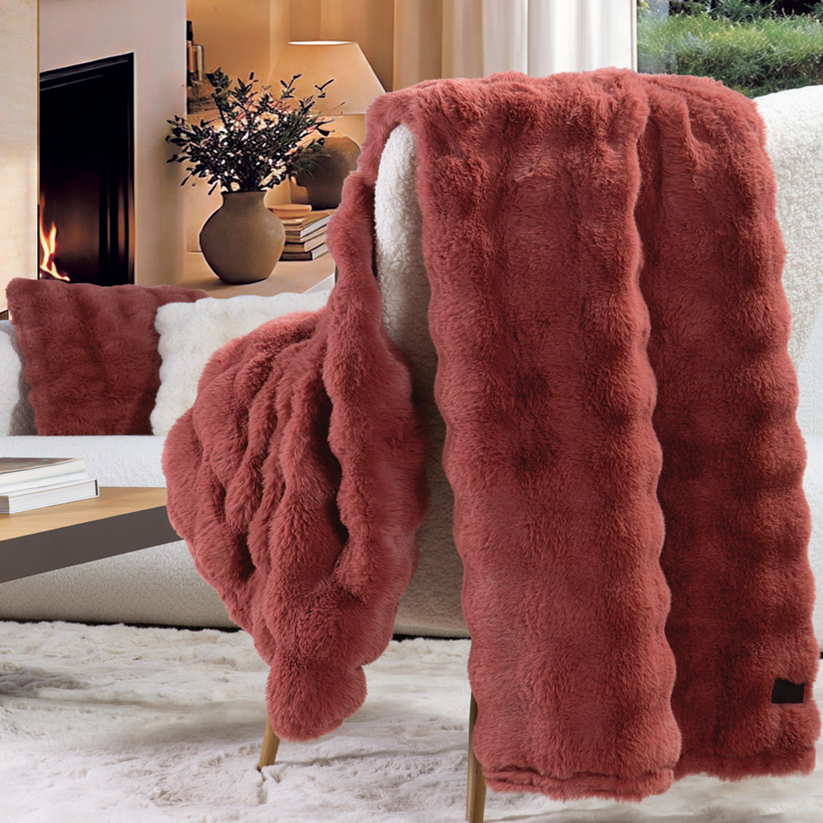 Διακοσμητικό Κουβερτόριο/ Ριχτάρι Nef-Nef Homeware Reality 130x180 Paprica