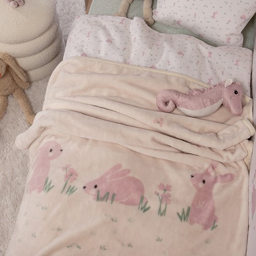 Βρεφική Κουβέρτα Αγκαλιάς Nef-Nef Homeware Country Bunny 75x100 Pink