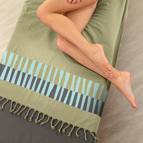 Πετσέτα Θαλάσσης Guy Laroche Pestemal 23 Khaki 90x170