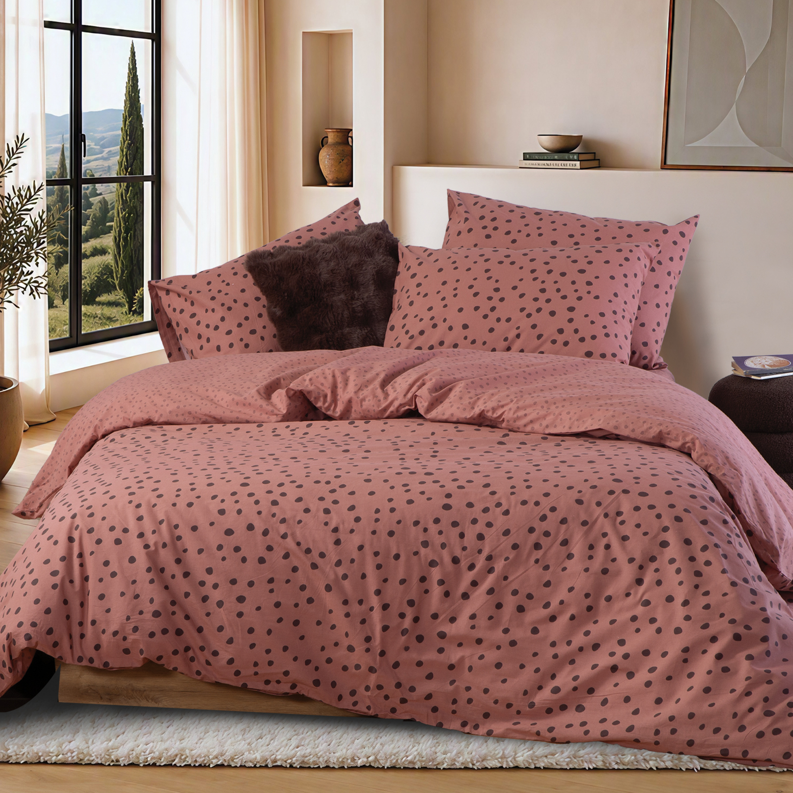 Υπέρδιπλα Σεντόνια Nef-Nef Homeware Βαμβακερά (Σετ) με Λάστιχο Trust D. Rose 240Χ250