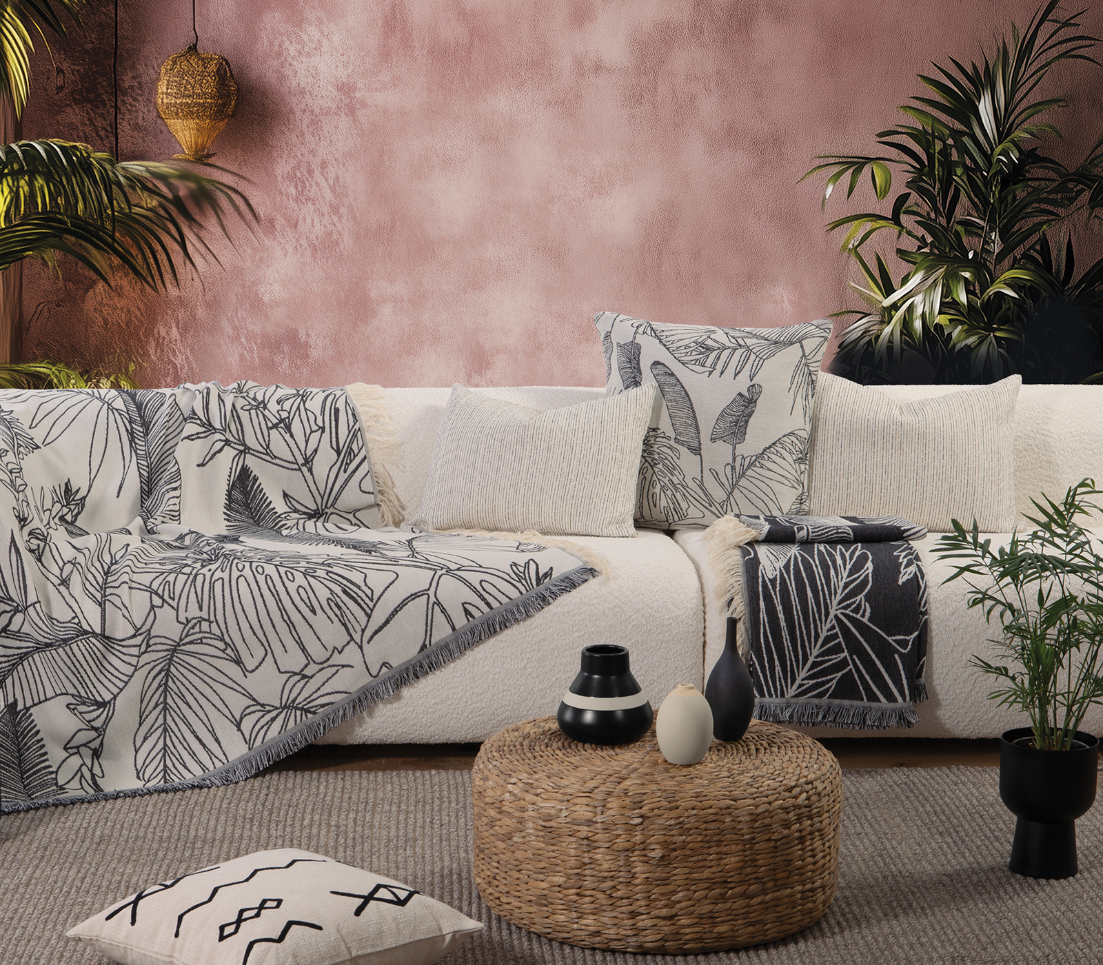 Διακοσμητικό Ριχτάρι Πολυθρόνας Nef-Nef Homeware Grow Deco 130Χ170 Ecru/Beige