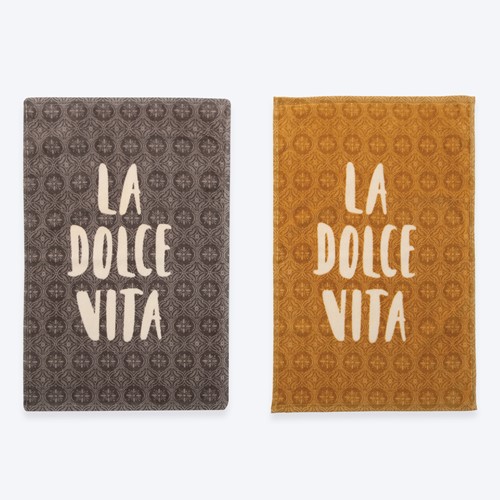 Ποτηρόπανο Βελουτέ Nef-Nef Homeware La Dolce Vita 40x60 Mustard