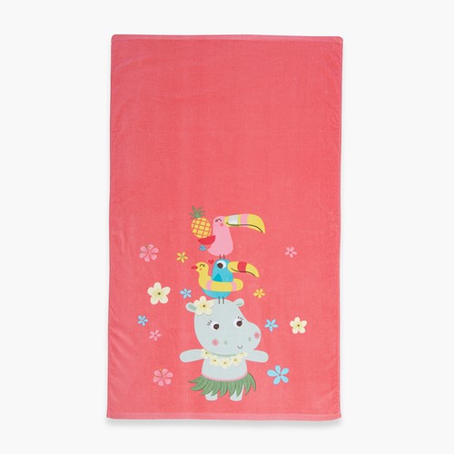 Παιδική Πετσέτα Θαλάσσης Nef-Nef Homeware Aloha Hippo 70X120 Coral