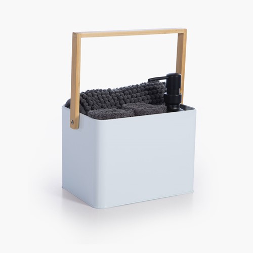 Σετ Μπάνιου Nef-Nef Homeware Σε Μεταλλικό Καλάθι Storage White