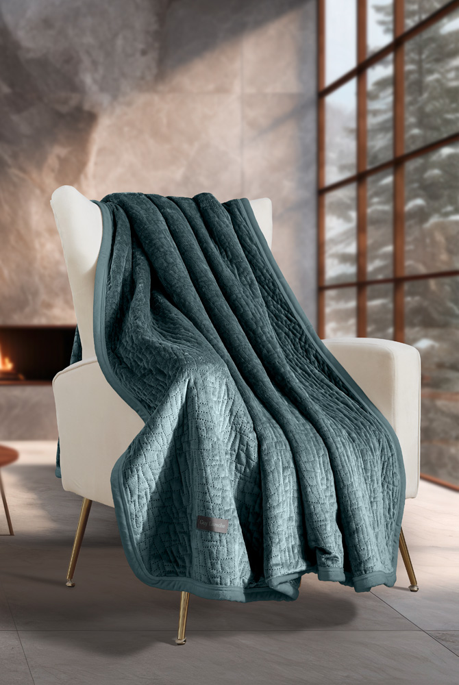 Ριχτάρι Πολυθρόνας Guy Laroche Bolzano Emerald 130X170 + Mαξιλάρι 40X40+2.5 χωρίς γέμιση