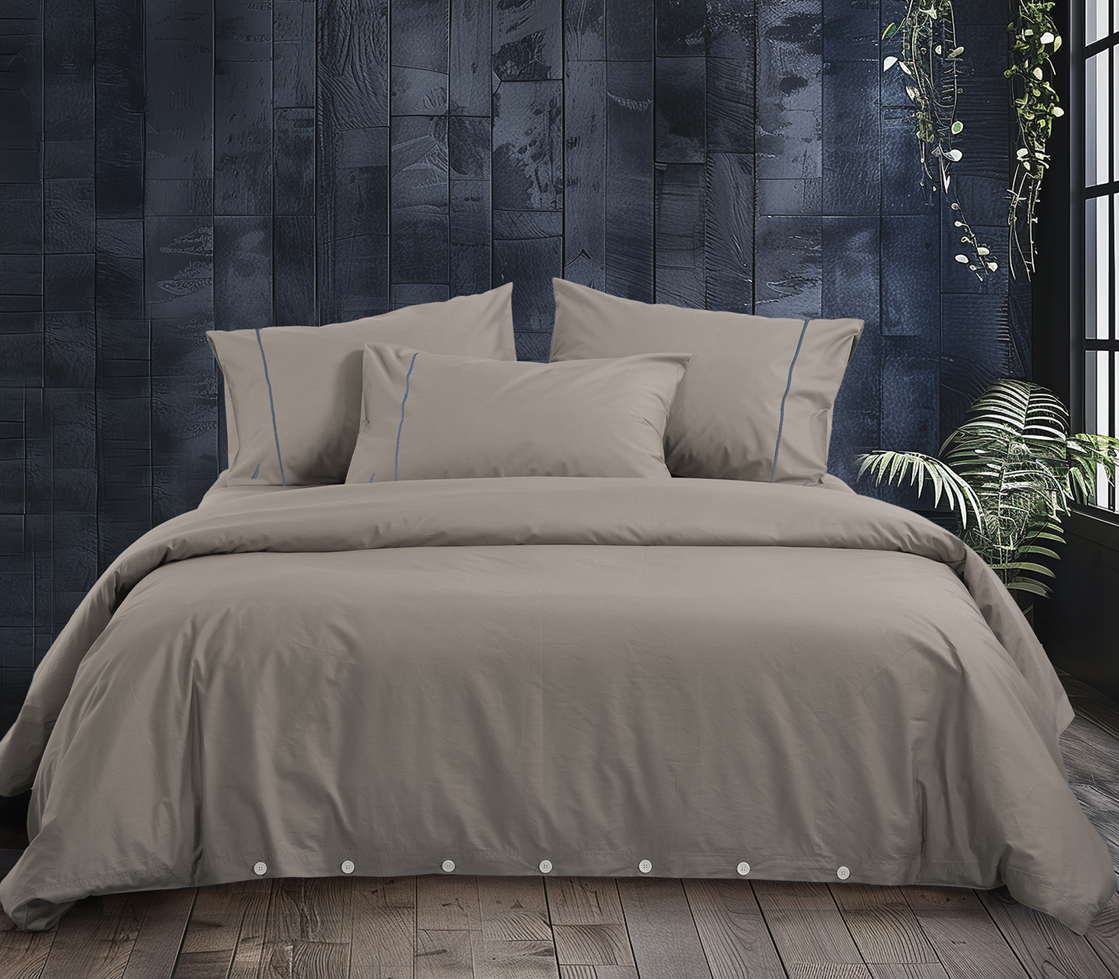 Παπλωματοθήκη Υπέρδιπλη Nef-Nef Homeware (Σετ)  Nautica-Nau Wave Solid 240X220 Linen