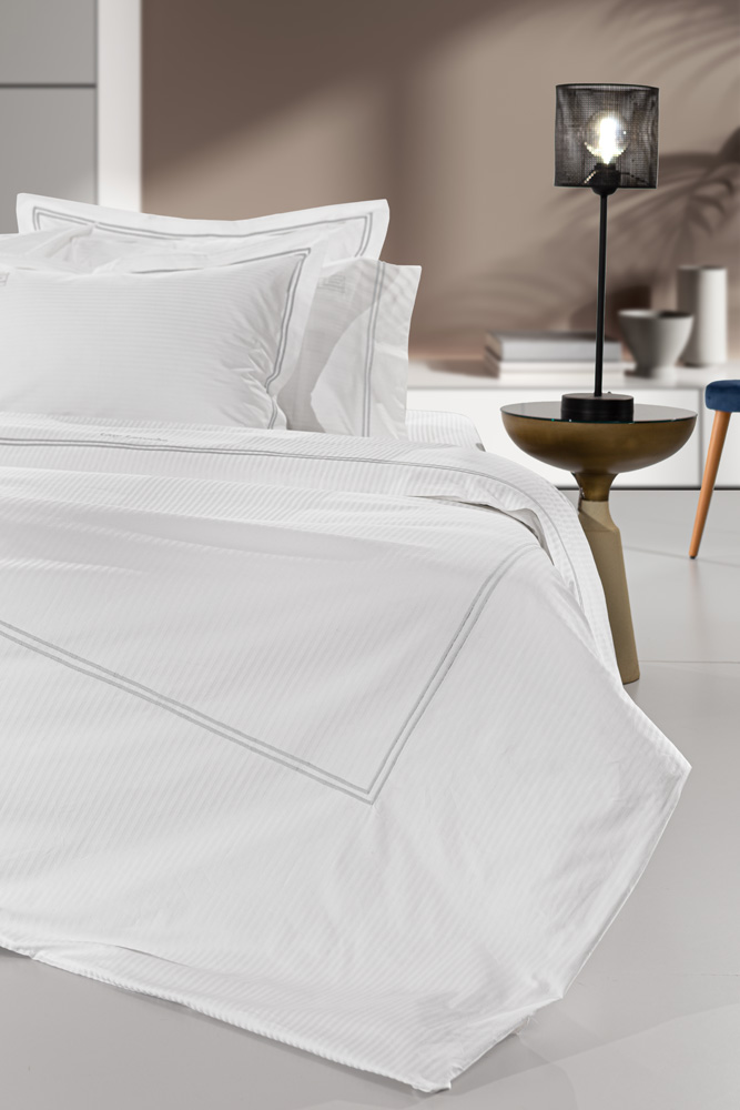 Σεντόνια King Size Guy Laroche (Σετ) Nice White - L.Silver 270X280 