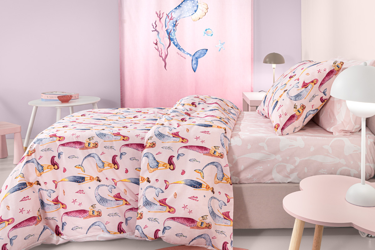 Παιδικά Σεντόνια Guy Laroche (Σετ) Merida Pink 100X200+28 Με Λάστιχο