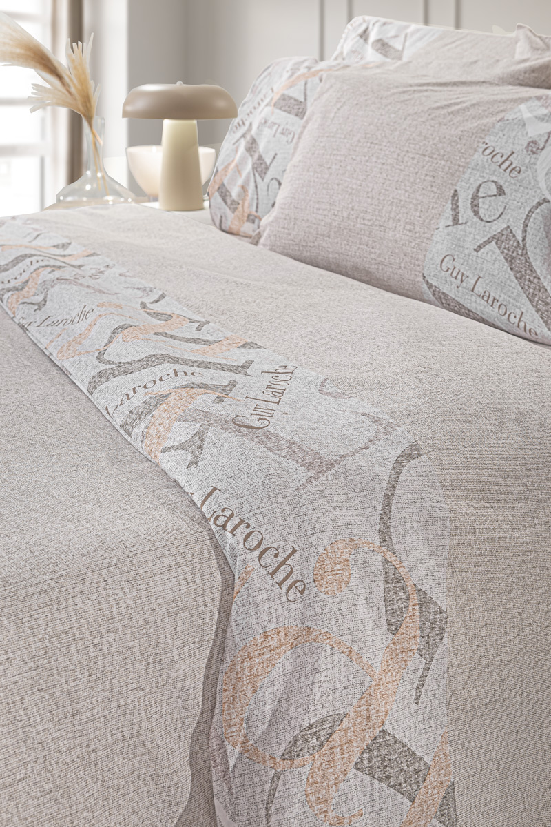 Σεντόνια King Size Guy Laroche Passport Beige 170X200+32 Mε Λάστιχο 