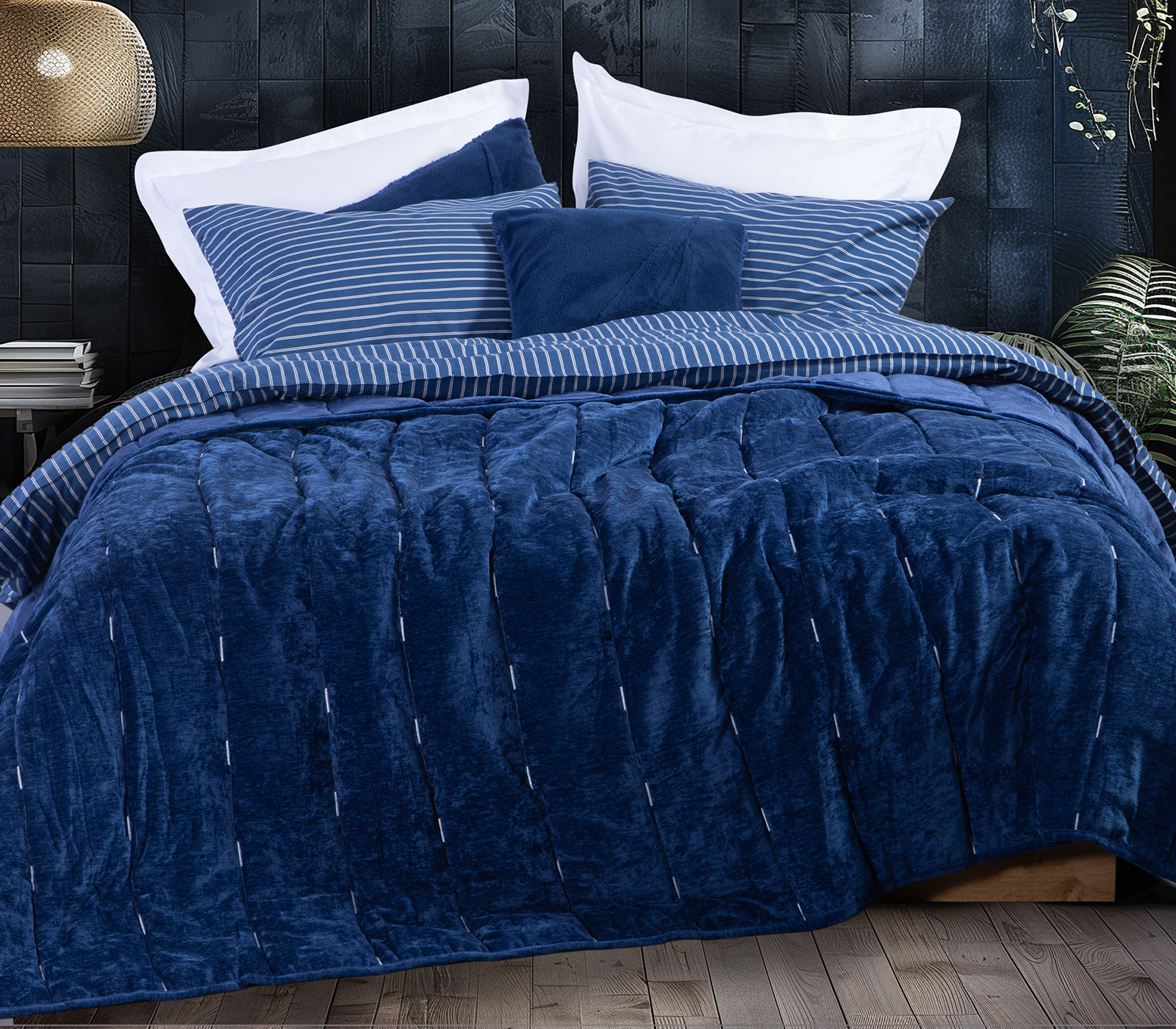 Κουβερτοπάπλωμα Υπέρδιπλο Nef-Nef Homeware Nau Coast 240X220 True Navy 